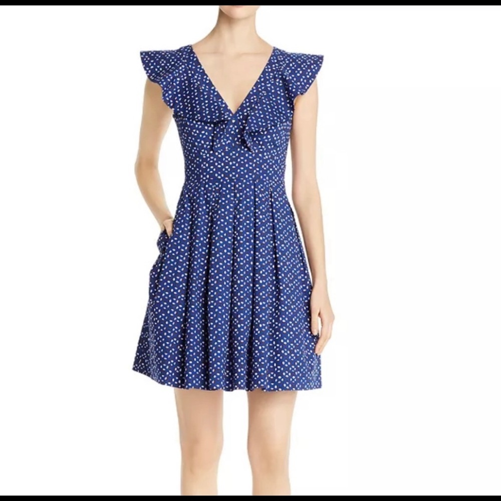 Kate Spade Geo-Dot Flounce Dress Size 6